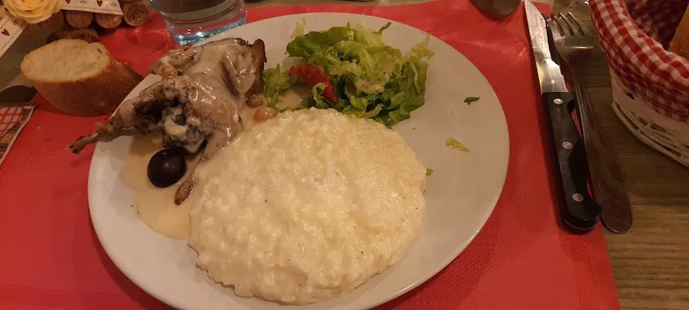 Caille Aux Raisins Avec Risotto Crémeux